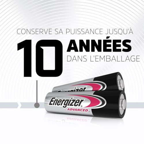 Energizer Piles AA Alcaline Haute Performance 10 Ans Conservation Emballage Recyclable - Pour Télécommandes Jouets Élect