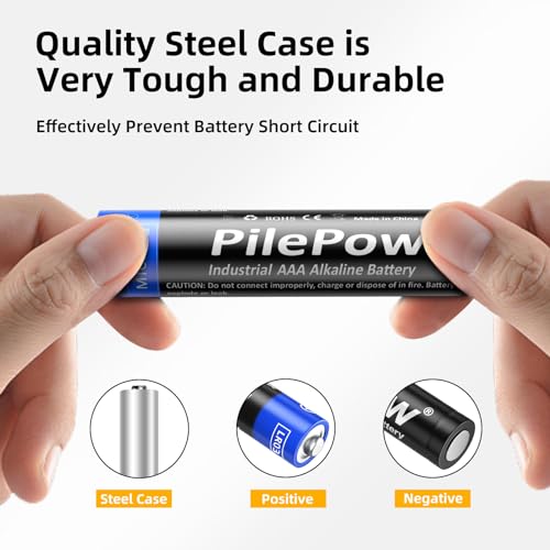 Piles AAA alcalines LR03 1,5 V, 10 ans de conservation pour Jouet, Réveil, Télécommandes, lampe de torche, clavier souri