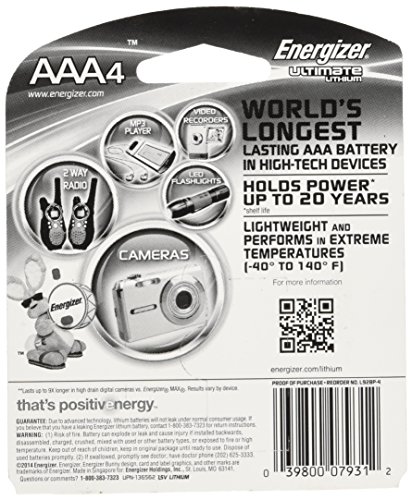 Energizer Ultimate Piles au lithium pour appareils électriques à usage domestique haute puissance et durables