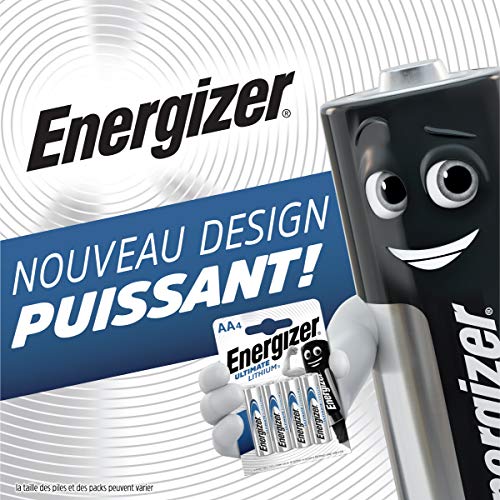 Energizer Ultimate Lithium AA (Lot de 4) Durant Plus Longtemps que les Autres - Idéale pour Équipements Consommateurs Ha