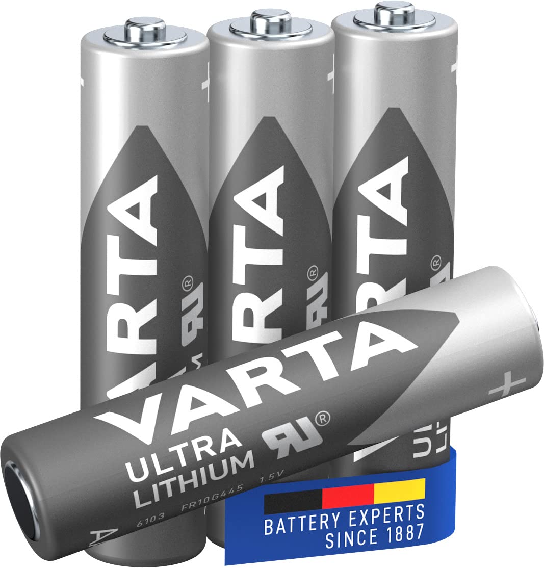 Piles VARTA AAA 4Pièces Ultra Lithium 1,5V pour Appareils Photo Numériques Jouets et GPS Sport Extérieur