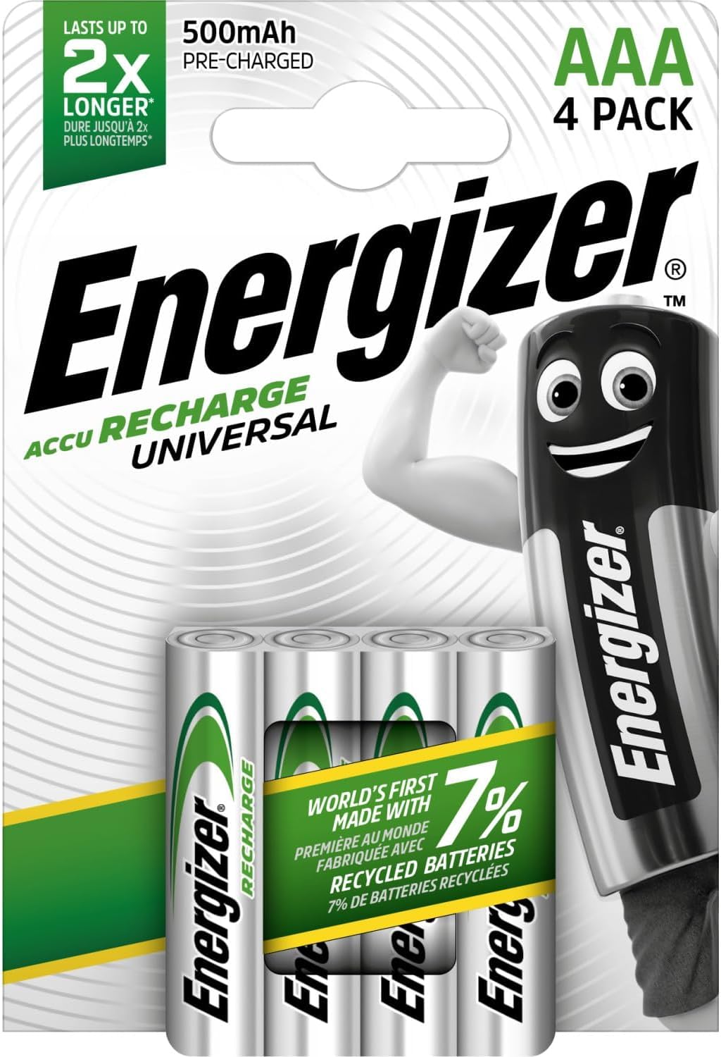 Énergisez vos appareils avec des piles AAA rechargeables Universelles 500 mAh d'Energizer pour tout usage - parfait pour