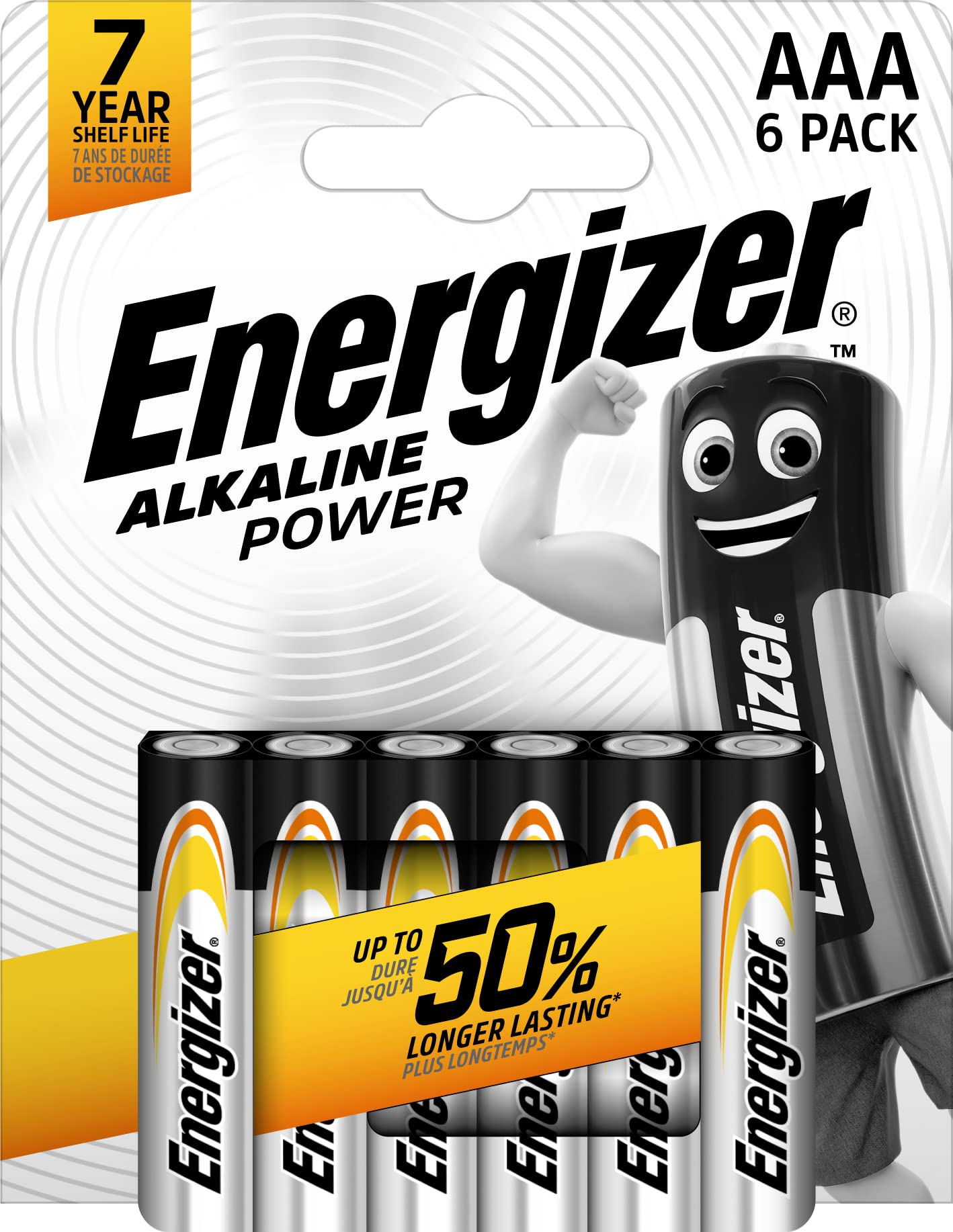 Piles Energizer LR03/AAA Alcalines - Les 6 piles pour tout usage - Durabilité accrue - Convient pour toutes les applicat