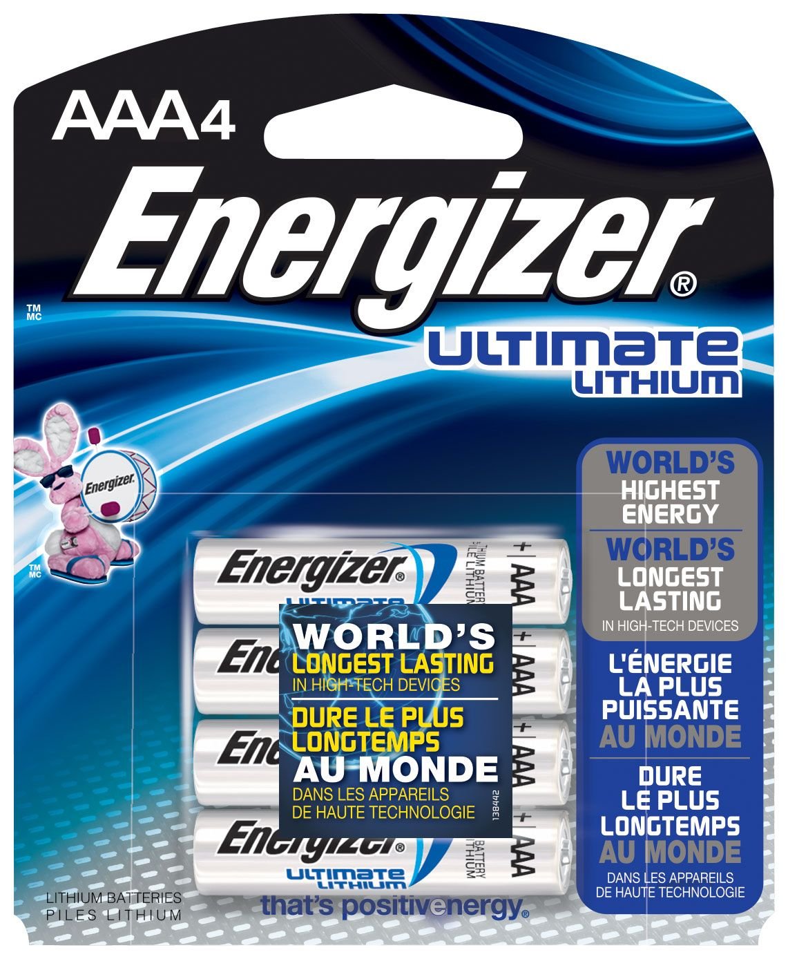 Energizer Ultimate Piles au lithium pour appareils électriques à usage domestique haute puissance et durables