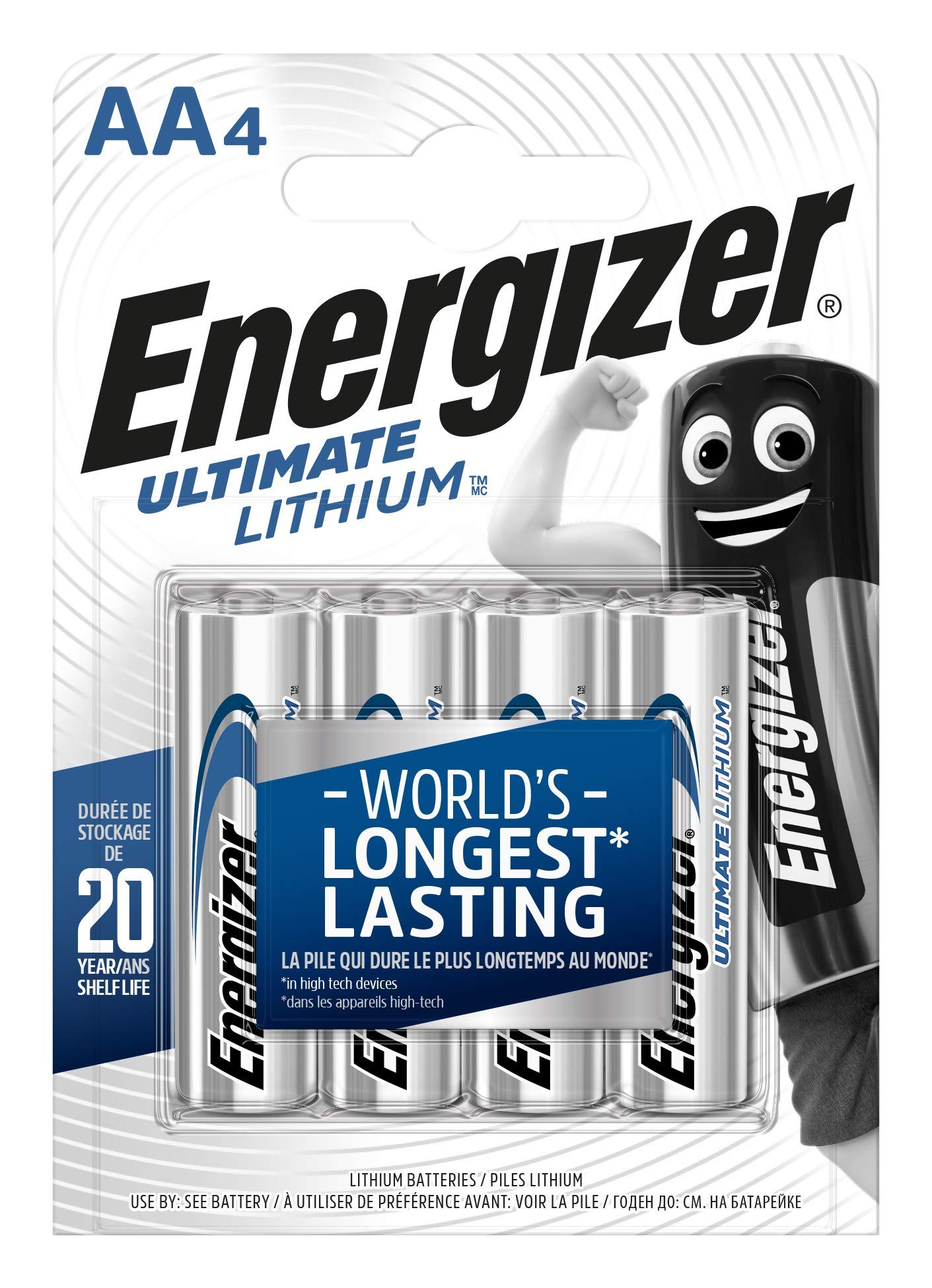 Energizer Ultimate Lithium AA (Lot de 4) Durant Plus Longtemps que les Autres - Idéale pour Équipements Consommateurs Ha